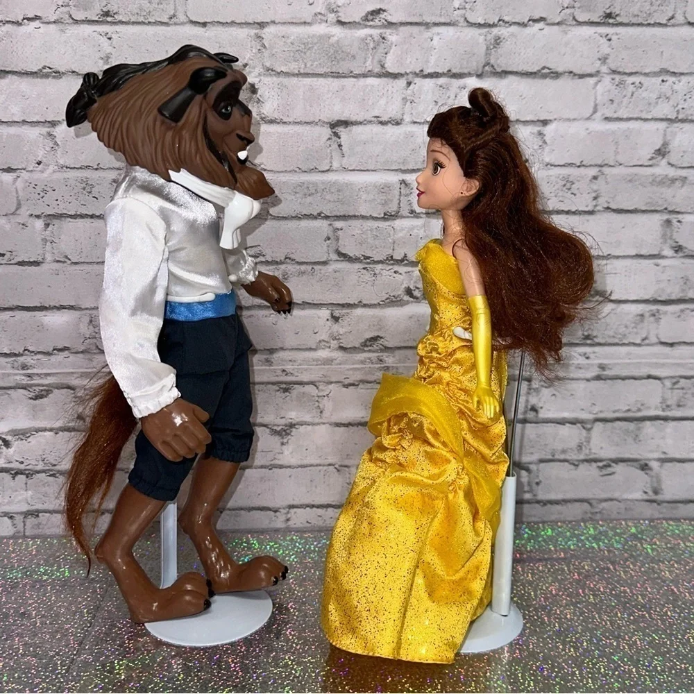 Disney Beauty and the Beast Prince and Belle Dolls Lot of 2 Disney Dolls